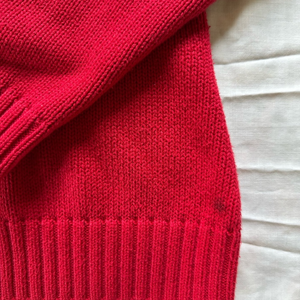 Lands' End Women's Red Zip-Up Cardigan - Picture 6 of 6